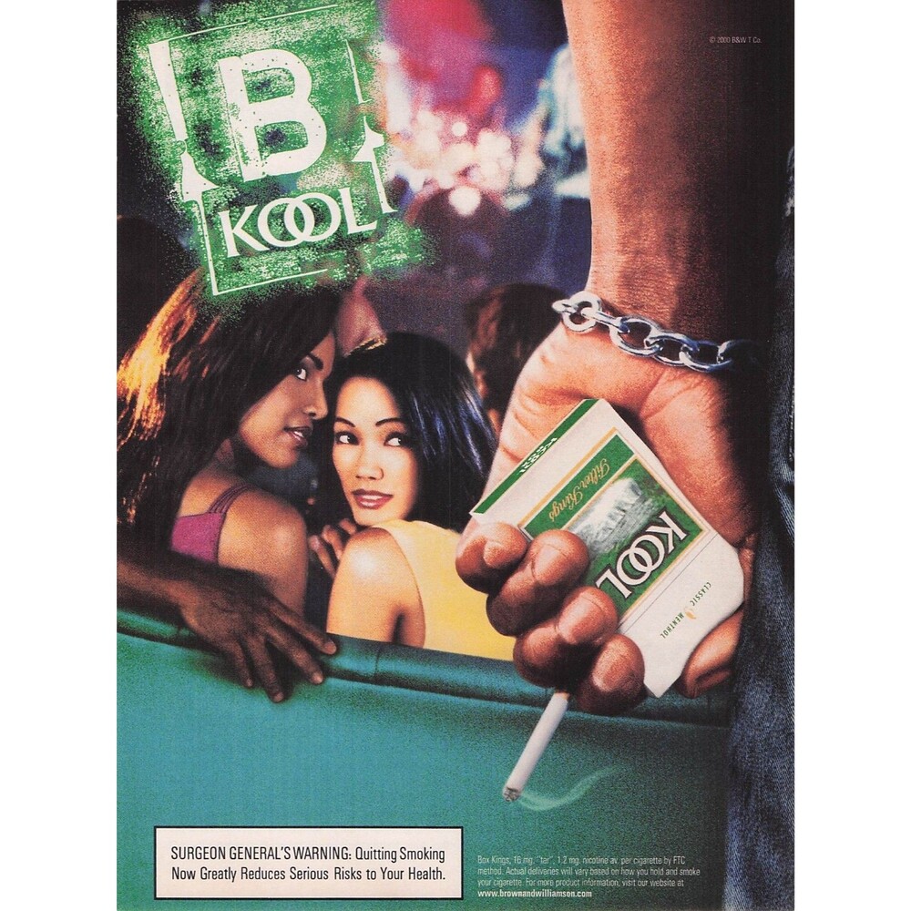 Vintage B KOOL Cigarettes Print Ad 2000s sexy ladies Smoking Wall Decor poster